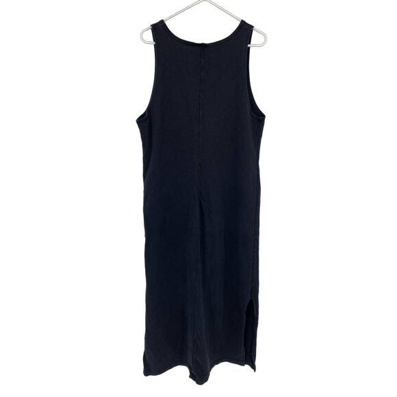 San Francisco Clothing Co Black Sleeveless Midi Dress Side Shell Button Size L - Picture 6 of 8